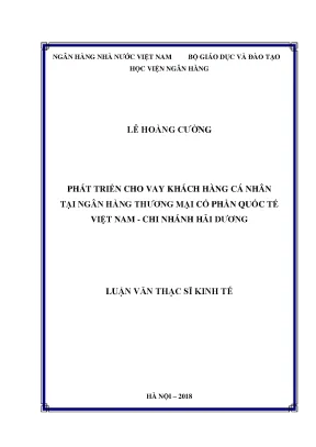 Phát triển cho vay khách hàng cá nhân tại ngân hàng thương mại cổ phần quốc tế việt nam chi nhánh hải dương