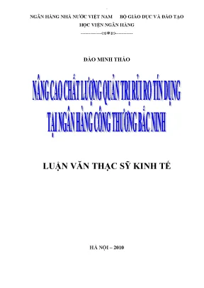 Nâng cao chất lượng quản trị rủi ro tín dụng tại ngân hàng công thương bắc ninh