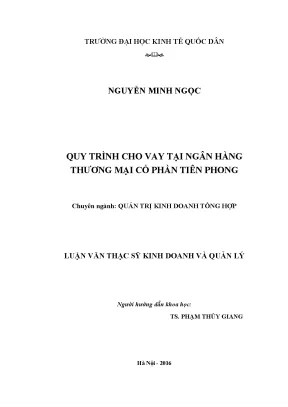 Quy trình cho vay tại ngân hàng thương mại cổ phần tiên phong