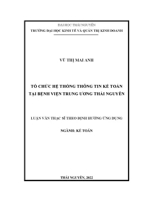 Tổ chức hệ thống thông tin kế toán tại bệnh viện trung ương thái nguyên