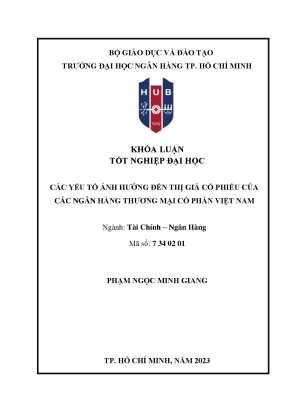 Các yếu tố ảnh hưởng đến thị giá cổ phiếu của các ngân hàng thương mại cổ phần việt nam