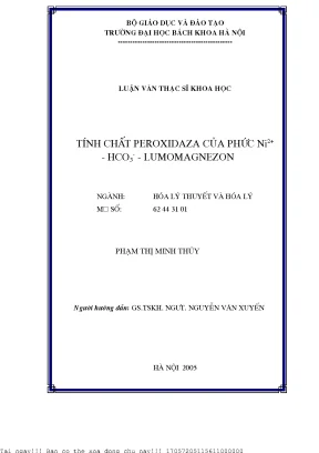 Tính hất peroxidaza ủa phứ ni2 hco3 lumomagnezon