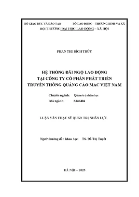 Hệ thống đãi ngộ lao động tại công ty cổ phần phát triển truyền thông quảng cáo mac việt nam
