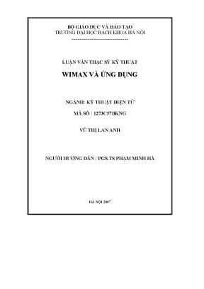 Wimax và ứng dụng