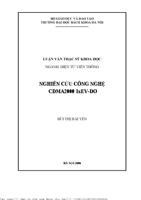 Nghiên ứu ông nghệ cdma2000 1xev do