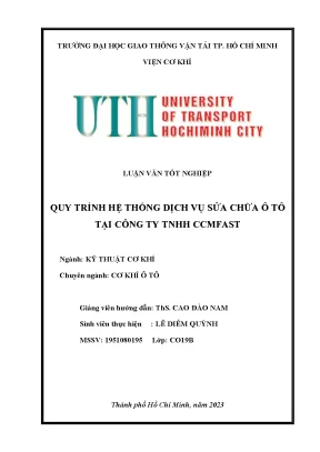 Quy trình hệ thống dịch vụ sửa chữa ô tô tại công ty tnhh ccmfas