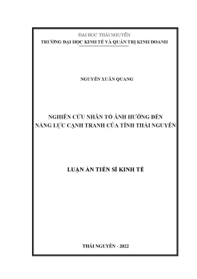 Nghiên cứu nhân tố ảnh hưởng đến năng lực cạnh tranh của tỉnh thái nguyên