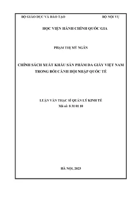 Chính sách xuất khẩu sản phầm da giầy việt nam trong bối cảnh hội nhập quốc tế