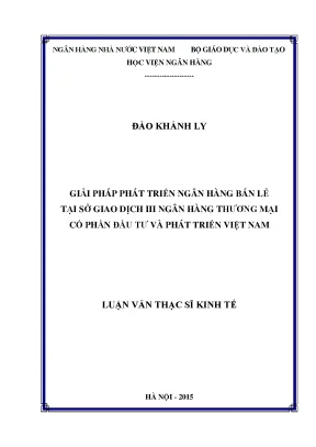 Giải pháp phát triển ngân hàng bán lẻ tại sở giao dịch iii ngân hàng thương mại cổ phần đầu tư và phát triển việt nam