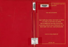 Phát triển hoạt động cho thuê tài chính của công ty cho thuê tài chính trách nhiệm hữu hạn một thành viên ngân hàng thương mại cổ phần đầu tư và phát triển việt nam chi nhánh hà nội