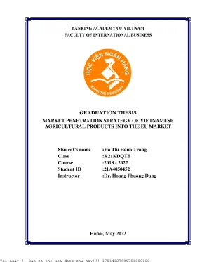 Market penetration strategy of vietnamese agricultural products into the eu market