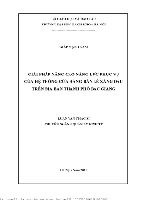 Giải pháp nâng ao năng lực phục vụ của hệ thống cửa hàng xăng dầu trên địa bàn thành phố bắc giang