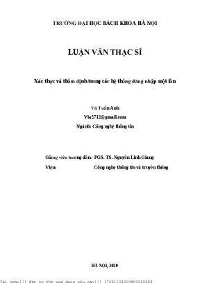 Xá thự và thẩm định trong á hệ thống đăng nhập một lần