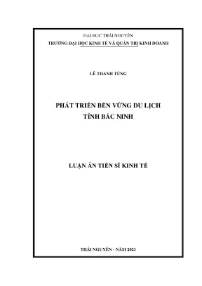 Phát triển bền vững du lịch tỉnh bắc ninh