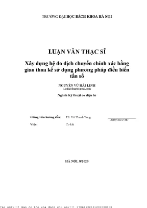 Xây dựng hệ đo dịh huyển hính xá bằng giao thoa kế sử dụng phương pháp điều biến tần số
