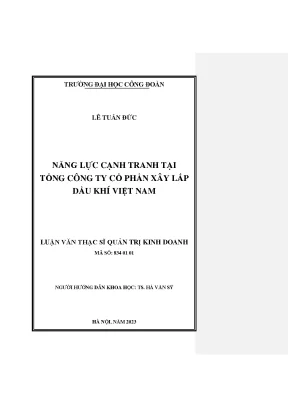 Năng lực cạnh tranh tại tổng công ty xây lắp dầu khí việt nam