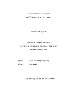 Ứng dụng mô hình yolo xây dựng hệ thống giám sát thí sinh trong phòng thi