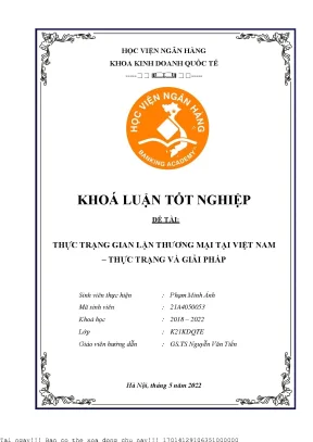 Thực trạng gian lận thương mại tại việt nam thực trạng và giải pháp