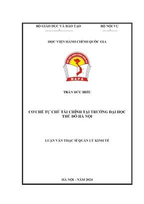 Cơ chế tự chủ tài chính tại trường đại học thủ đô hà nội