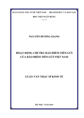 Hoạt động chi trả bảo hiểm tiền gửi của bảo hiểm tiền gửi việt nam