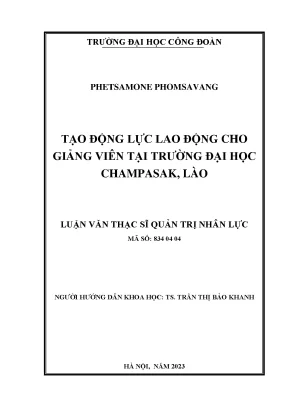 Tạo động lực lao động cho giảng viên tại trường đại học champasak lào