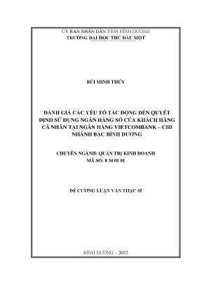 Đánh giá các yếu tố tác động đến quyết định sử dụng ngân hàng số của khách hàng cá nhân tại ngân hàng vietcombank chi nhánh bắc bình dương