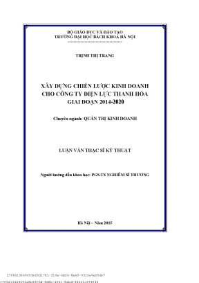 Xây dựng hiến lượ kinh doanh ho công ty điện lự thanh hóa giai đoạn 2014 2020