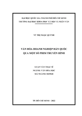 Văn hóa doanh nghiệp hàn quốc qua một số phim truyền hình