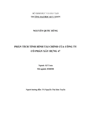 Phân tích tình hình tài chính của công ty cổ phần xây dựng 47