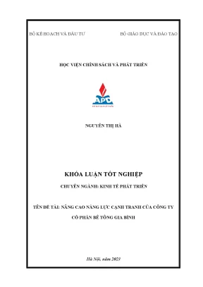 Nâng cao năng lực cạnh tranh của công ty cổ phần bê tông gia bình