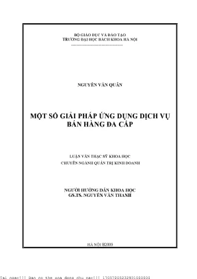 Giải pháp ứng dụng dịh vụ bán hàng đa cấp vào thị trường việt nam