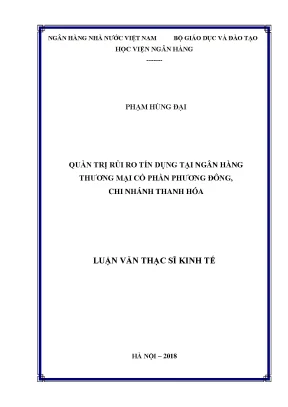 Quản trị rủi ro tại ngân hàng thương mại cổ phần phương đông chi nhánh thanh hóa