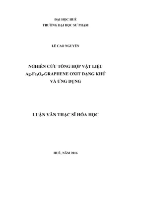 Luận văn thạc sĩ hóa học nghiên cứu tổng hợp vật liệu ag fe3o4 graphene oxit dạng khử và ứng dụng