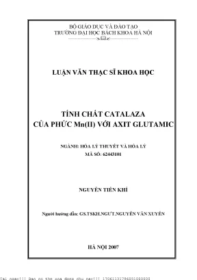 Tính hất catalaza ủa phứ mnii với axit glutami