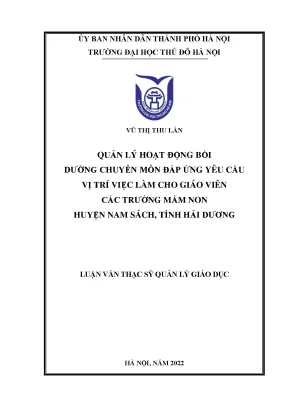 Quản lý dạy học môn toán lớp 6 ở các trường thcs huyện tứ kỳ tỉnh hải dương theo chương trình giáo dục phổ thông 2018
