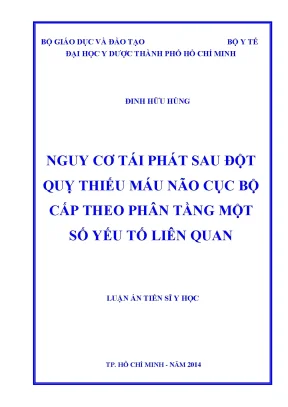 Nguy cơ tái phát sau đột quỵ thiếu máu não cục bộ cấp theo phân tầng một số yếu tố liên quan