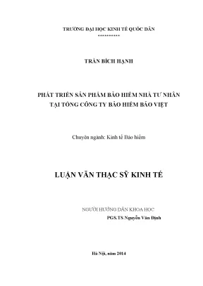 Phát triển sản phẩm bảo hiểm nhà tư nhân tại tổng công ty bảo hiểm bảo việt