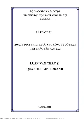 Hoạh định chiến lược cho công ty cổ phần việt chào đến năm 2022