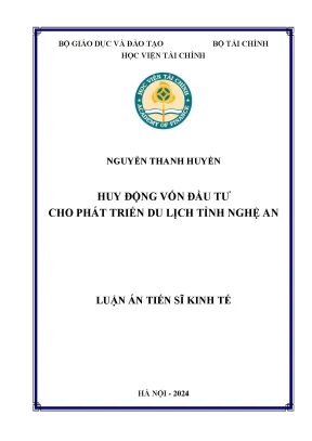Huy động vốn đầu tư cho phát triển du lịch tỉnh nghệ an