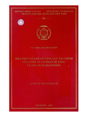 Biện pháp nâng cao năng lực tài chính của công ty cổ phần bê tông và xây dựng hải phòng