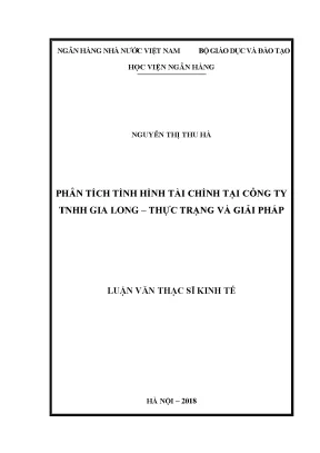 Phân tích tình hình tài chính tại công ty tnhh gia long thực trạng và giải pháp