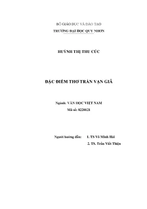 Đặc điểm thơ trần vạn giã