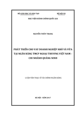 Phát triển cho vay doanh nghiệp nhỏ và vừa tại ngân hàng tmcp ngoại thương việt nam chi nhánh quảng ninh