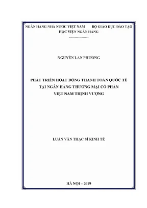 Phát triển hoạt động thanh toán quốc tế tại ngân hàng thương mại cổ phần việt nam thịnh vượng