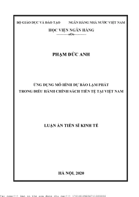 Ứng dụng mô hình dự báo lạm phát trong điều hành chính sách tiền tệ tại việt nam