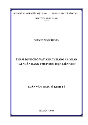 Thẩm định cho vay khách hàng cá nhân tại ngân hàng tmcp bưu điện liên việt