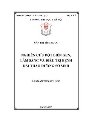 Nghiên cứu đột biến gen lâm sàng và điều trị bệnh đái tháo đường sơ sinh
