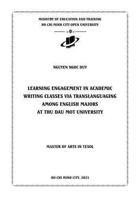 Learning engagement in academic writing classes via translanguaging among english majors at thu dau mot university