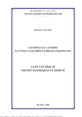 Tạo động lự lao động tại cơ quan bảo hiểm xã hội quận hoàng mai