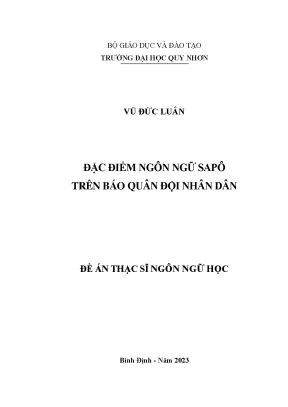 Đặc điểm ngôn ngữ sapô trên báo quân đội nhân dân